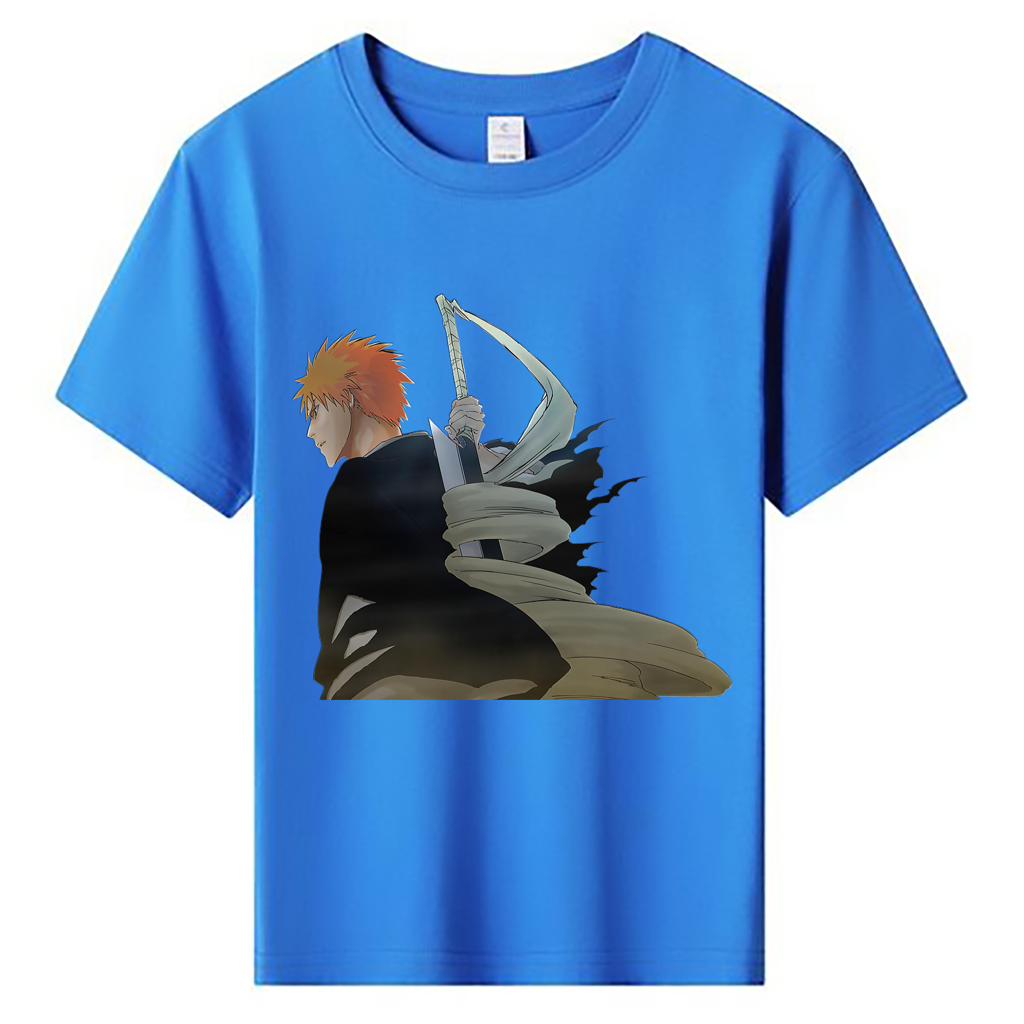 （画像用） ブリーチ 黒崎一護（くろさき いちご）BLEACH Kurosaki Ichigo 綿100％キッズTシャツ（フロントプリント）